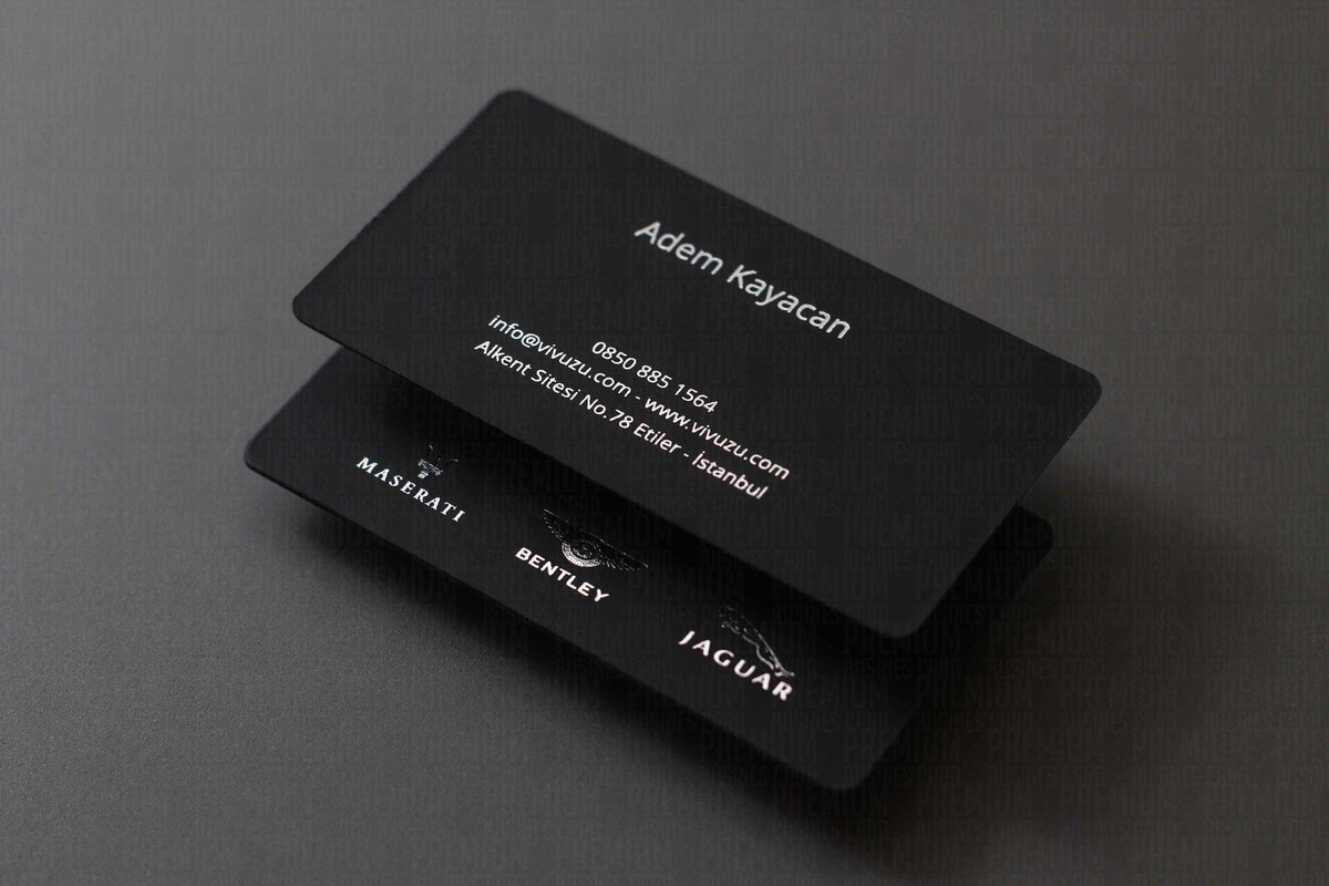 Business Cards, Suede Black Paper, Premium Business Card, Fantasy Black Paper, Gilding Printing, Duplex Plastering, Custom Design