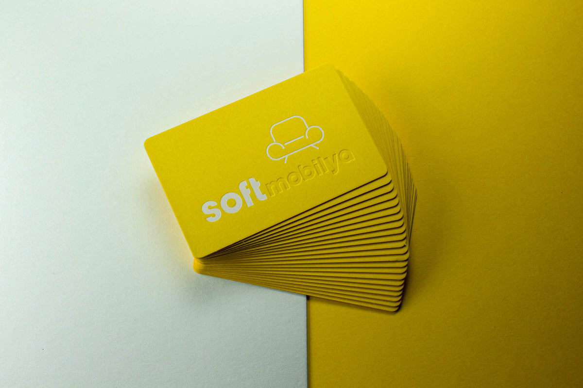 Business Cards, Fantasy Yellow Paper, Premium Business Card, Fantasy Paper, Gilding Printing, Duplex Plastering, Custom Design