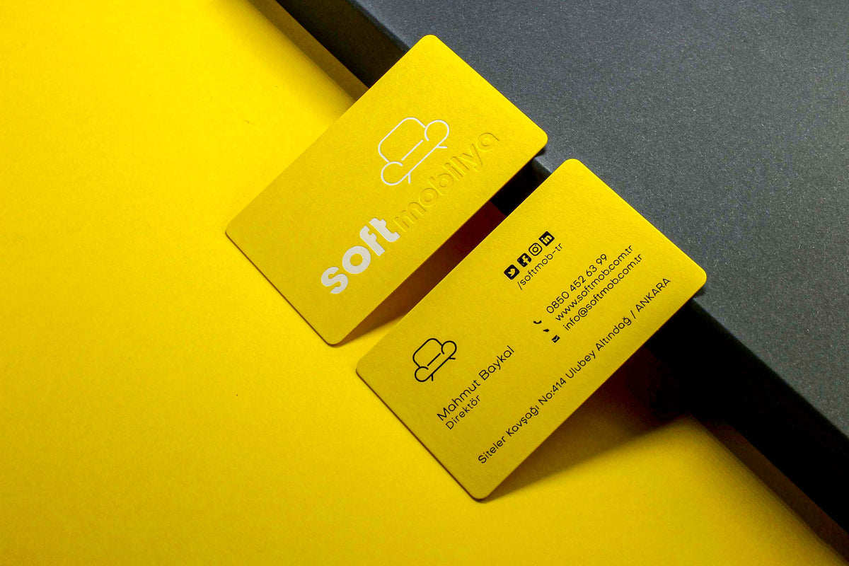 Business Cards, Fantasy Yellow Paper, Premium Business Card, Fantasy Paper, Gilding Printing, Duplex Plastering, Custom Design