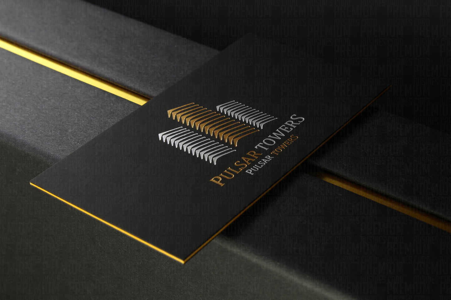 Suede Black Business Cards, Gold Silver Foil, Triplex Laminating (1400 Micron)