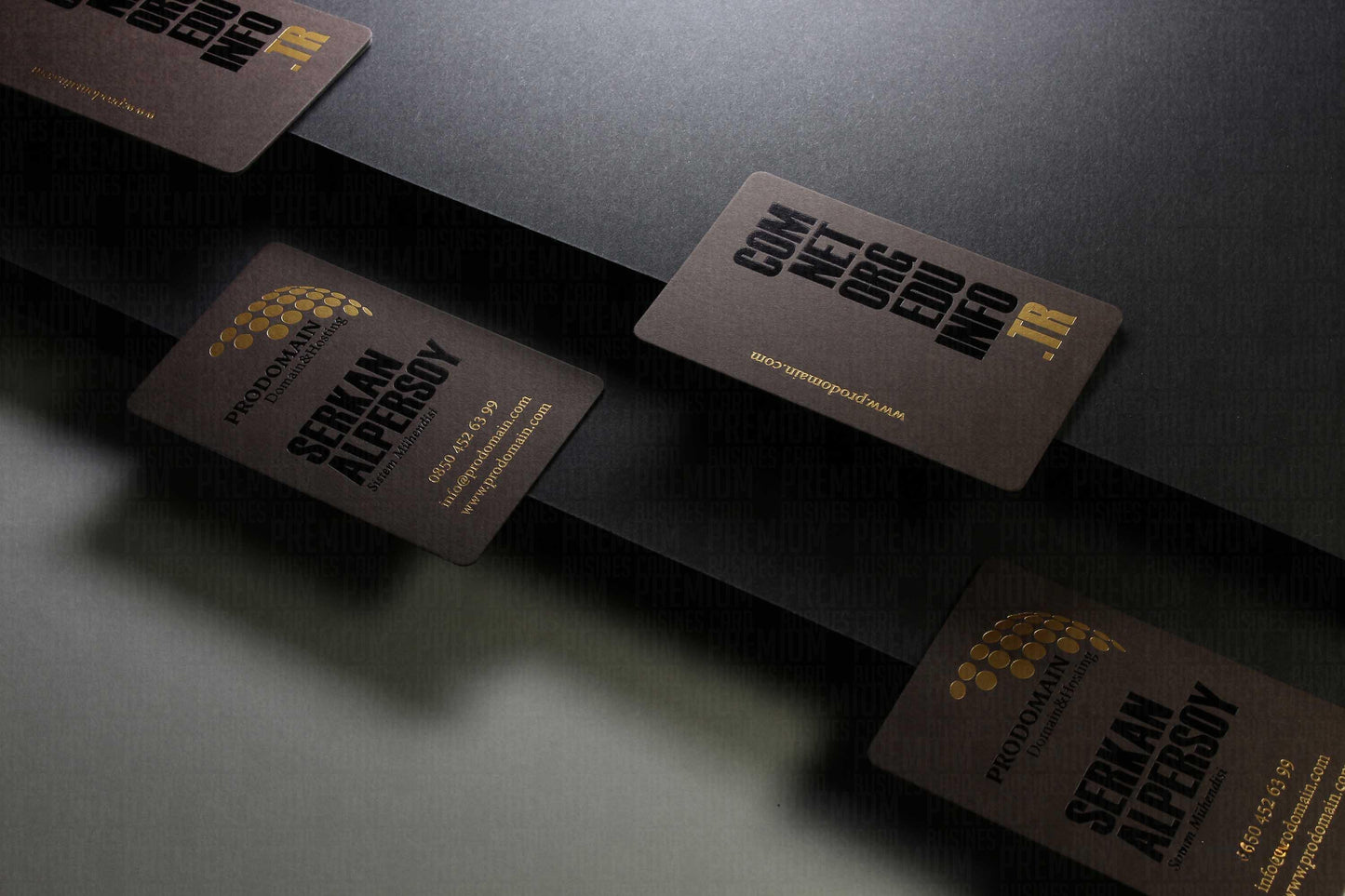 Business Cards, Fantasy Dark Brown Paper, Premium Business Card, Fantasy Black Paper, Gilding Printing, Duplex Plastering, Custom Design