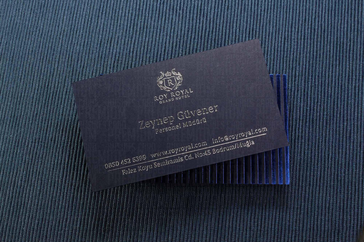 Business Cards, Fantasy Dark Navy Paper, Premium Business Card, Fantasy Black Paper, Gilding Printing, Duplex Plastering, Custom Design