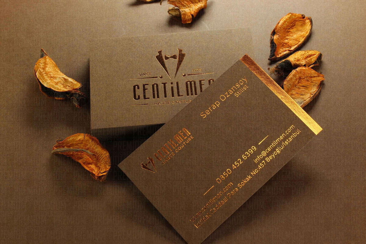 Business Cards, Fantasy Brown Paper, Premium Business Card, Fantasy Black Paper, Gilding Printing, Duplex Plastering, Custom Design
