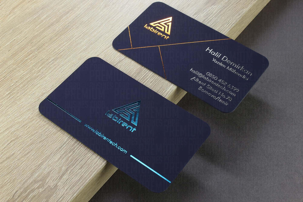 Business Cards, Suede Navy Blue Paper, Premium Business Card, Fantasy Black Paper, Gilding Printing, Duplex Plastering, Custom Design