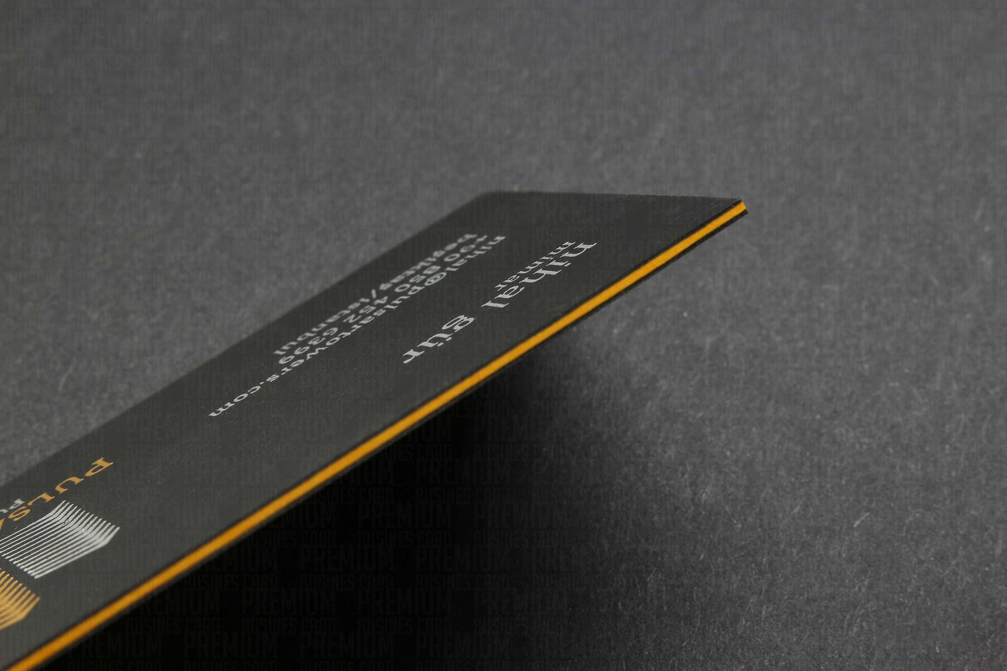 Suede Black Business Cards, Gold Silver Foil, Triplex Laminating (1400 Micron)