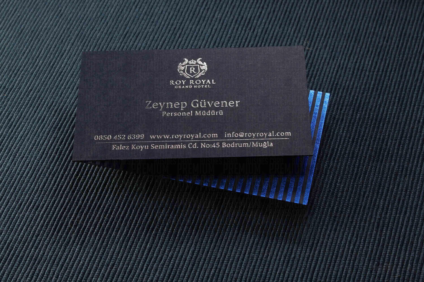 Business Cards, Fantasy Dark Navy Paper, Premium Business Card, Fantasy Black Paper, Gilding Printing, Duplex Plastering, Custom Design