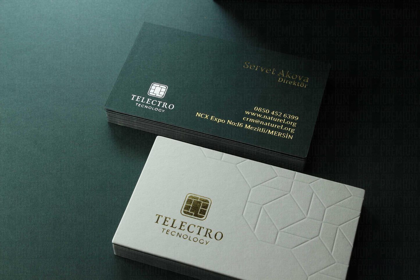 Business Cards, Fantasy Green Paper, Premium Business Card, Fantasy Black Paper, Gilding Printing, Duplex Plastering, Custom Design